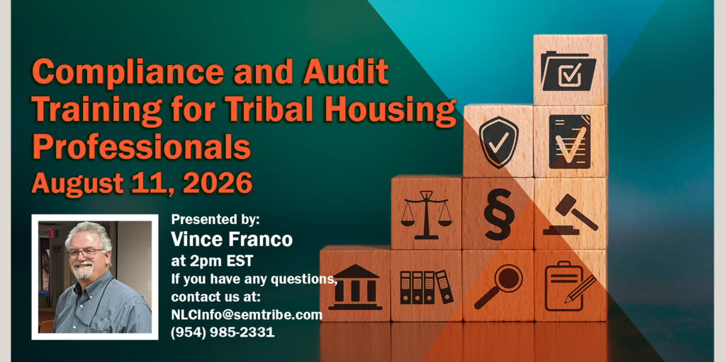 Compliance and Audit Training for Tribal Housing Professionals  Banner