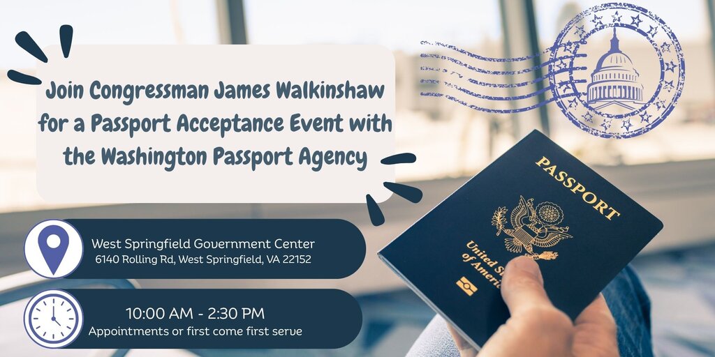 Congressman Walkinshaw Passport Day Banner
