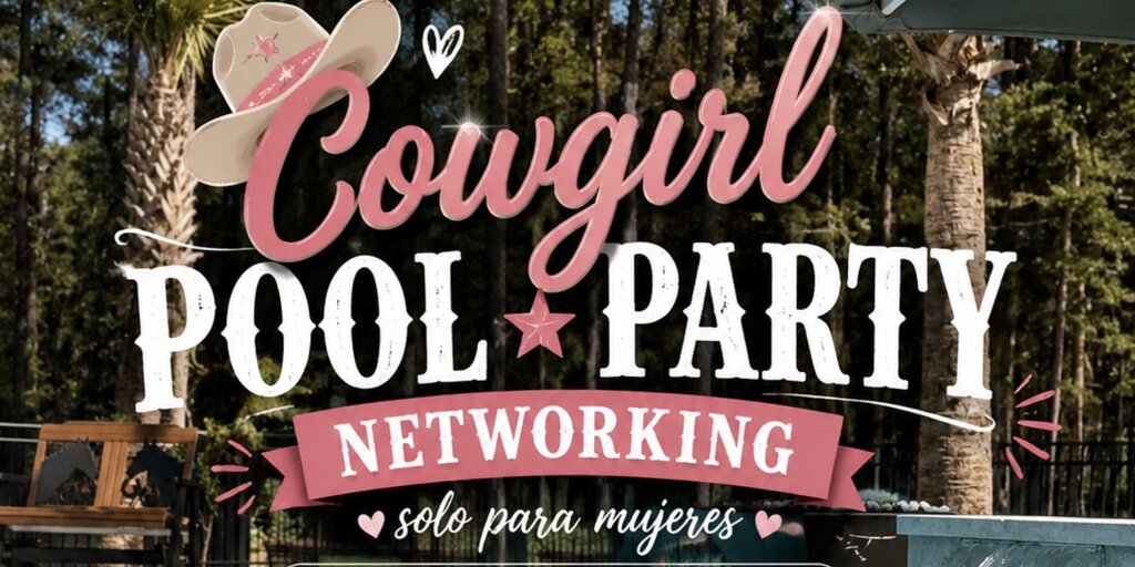 Cowgirl Pool Party Networking  Banner