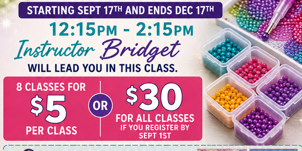 Adult Diamond Art Class Thursday Daytime Banner