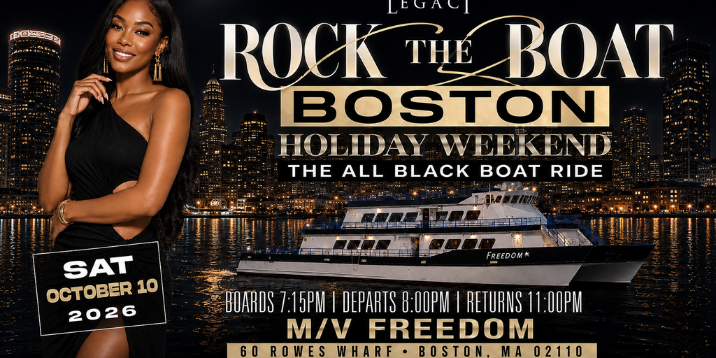 Rock The Boat Boston: All Black Boat Ride Holiday Weekend 2026 Banner