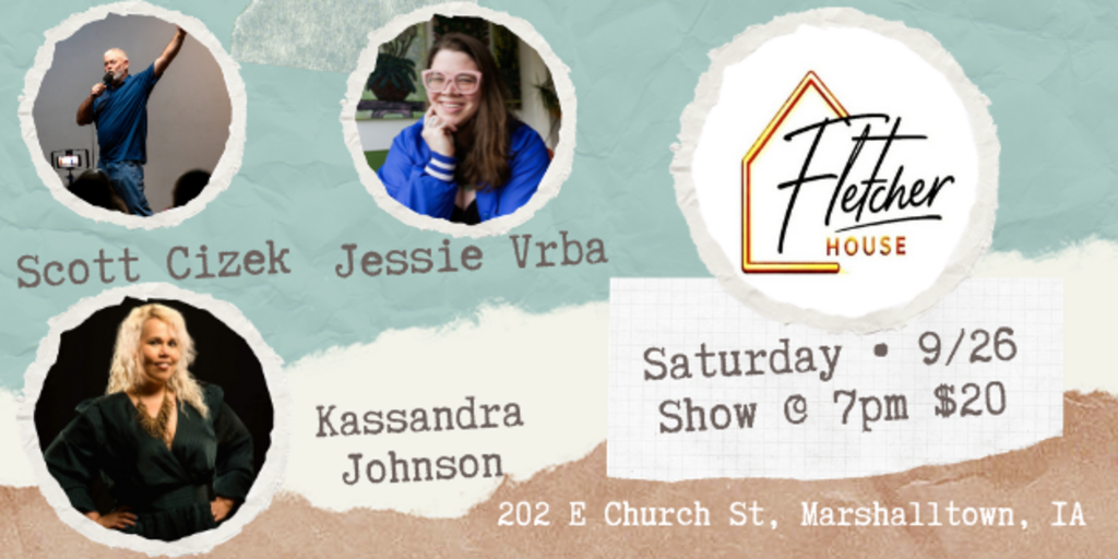 Comedy Night with Kassandra Johnson, Featuring Jessie Vrba and Scott Cizek Banner