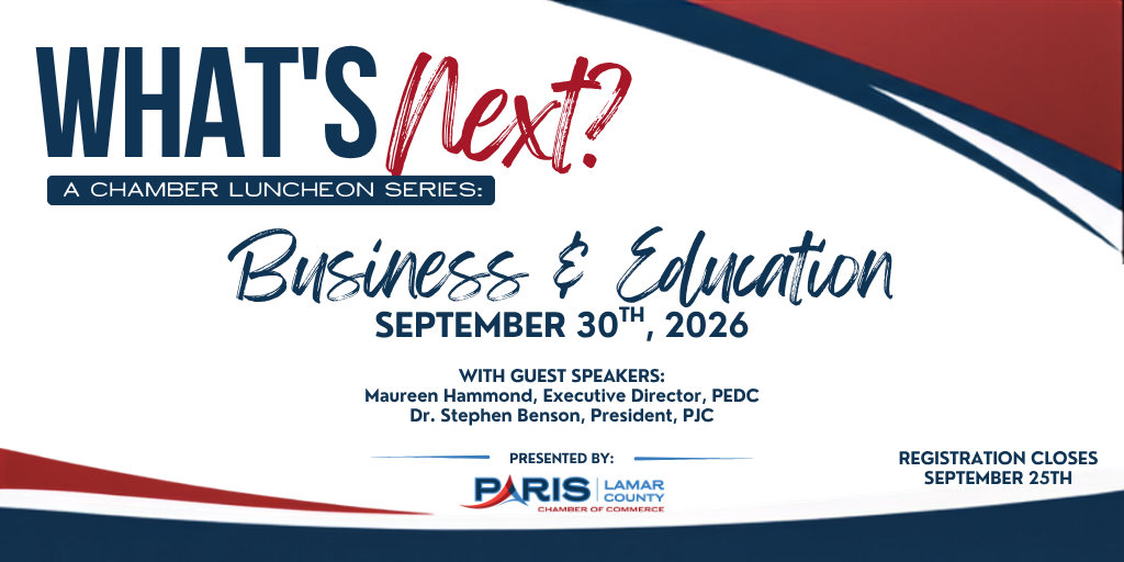 What's Next?: A Chamber Luncheon Series - Business & Education Banner