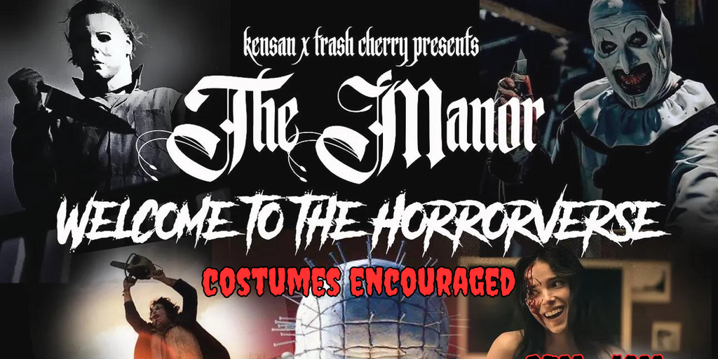 Trashcherry x Kensan present: The Manor - Welcome to the Horrorverse Banner