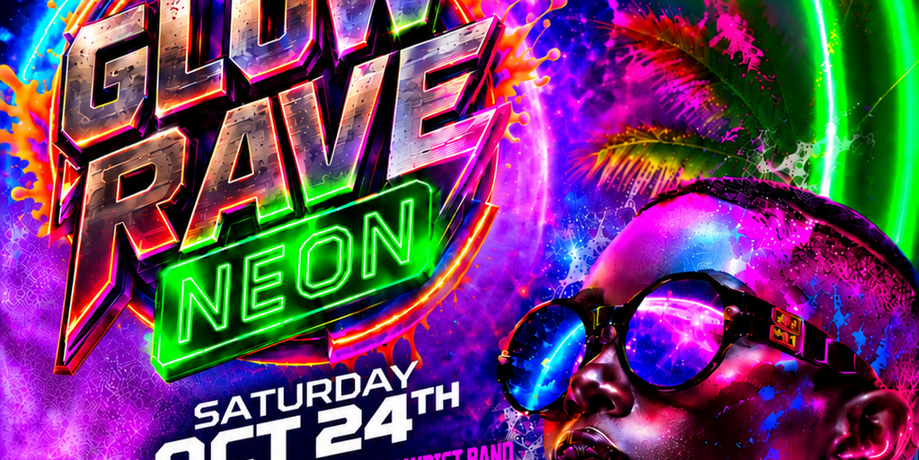 GLOW RAVE NEON Banner