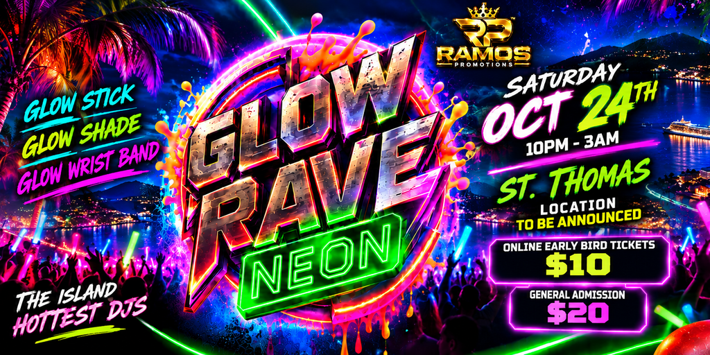 GLOW RAVE NEON Banner