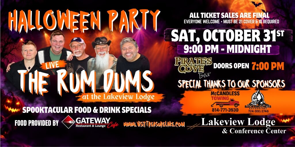 Halloween Party with The Rum Dums Banner