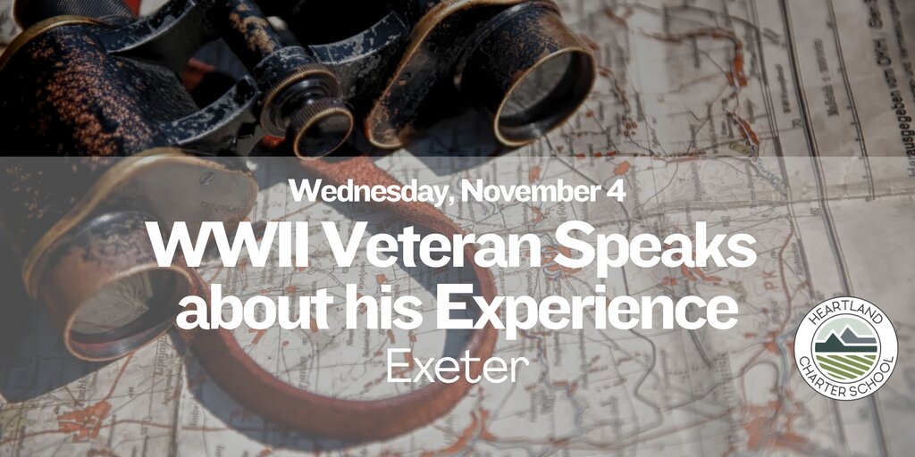 WWII Veteran Speaks about His Experience- Heartland Charter School Banner