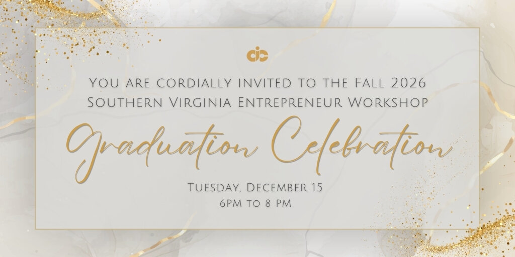 Fall '26 Charlottesville Entrepreneur Workshop Graduation Banner