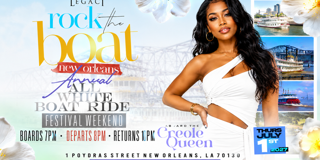 ROCK THE BOAT ANNUAL ALL WHITE BOAT RIDE PARTY 4TH OF JULY WEEKEND 2027 Banner