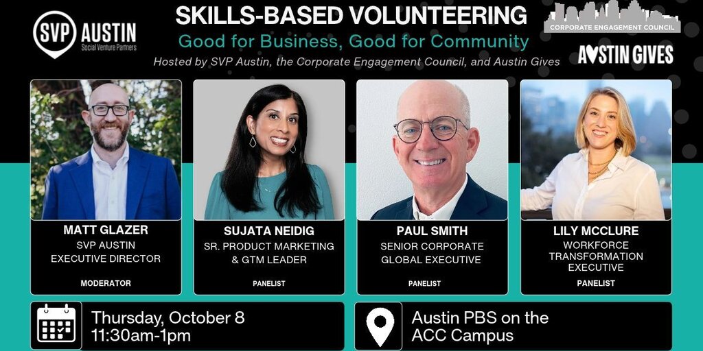 Skills Based Volunteering - Good for Business, Good for Community Banner