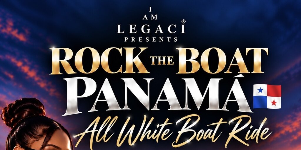 Rock The Boat Panama 2027 | All White Boat Ride Banner