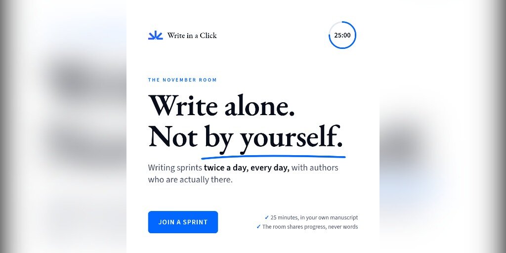 Daily Online Writing Sprint: 25-Minute Write-In for Authors Banner