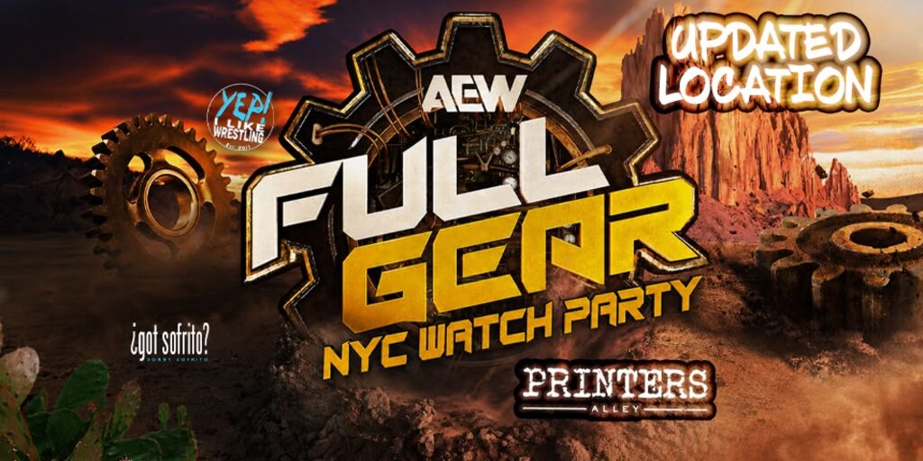 AEW Full Gear 2026 NYC Watch Party at Printers Alley NYC Banner