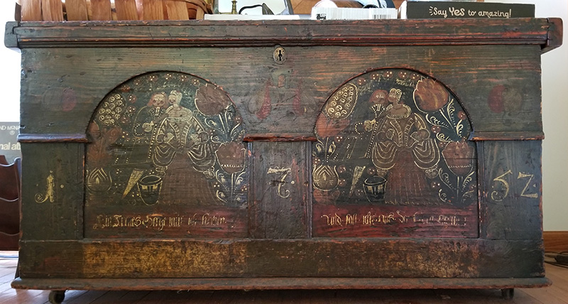 Pennsylvania Dutch 1752 Wedding Chest