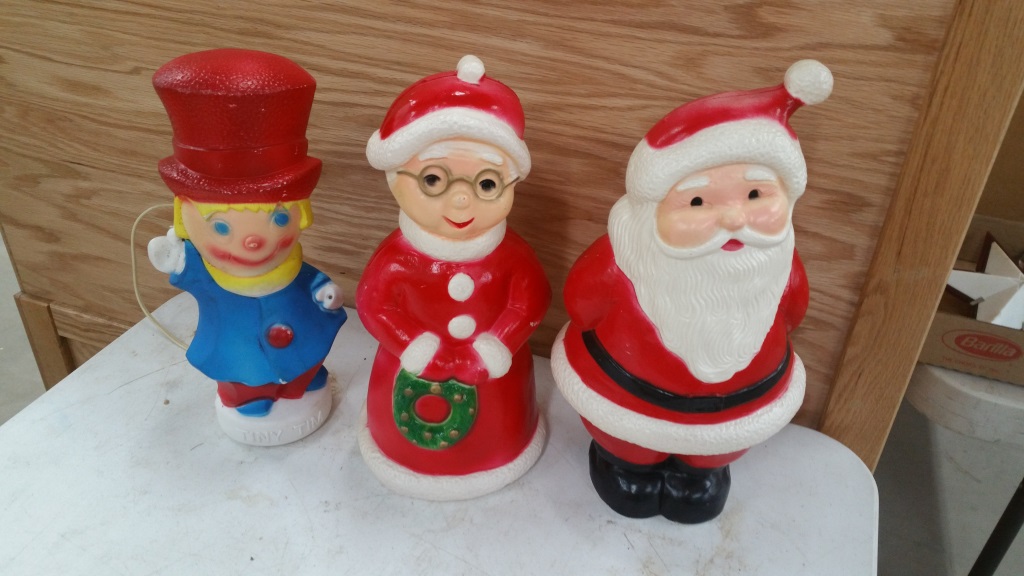 Tiny Tim, Mr & Mrs Clause Blow Molds