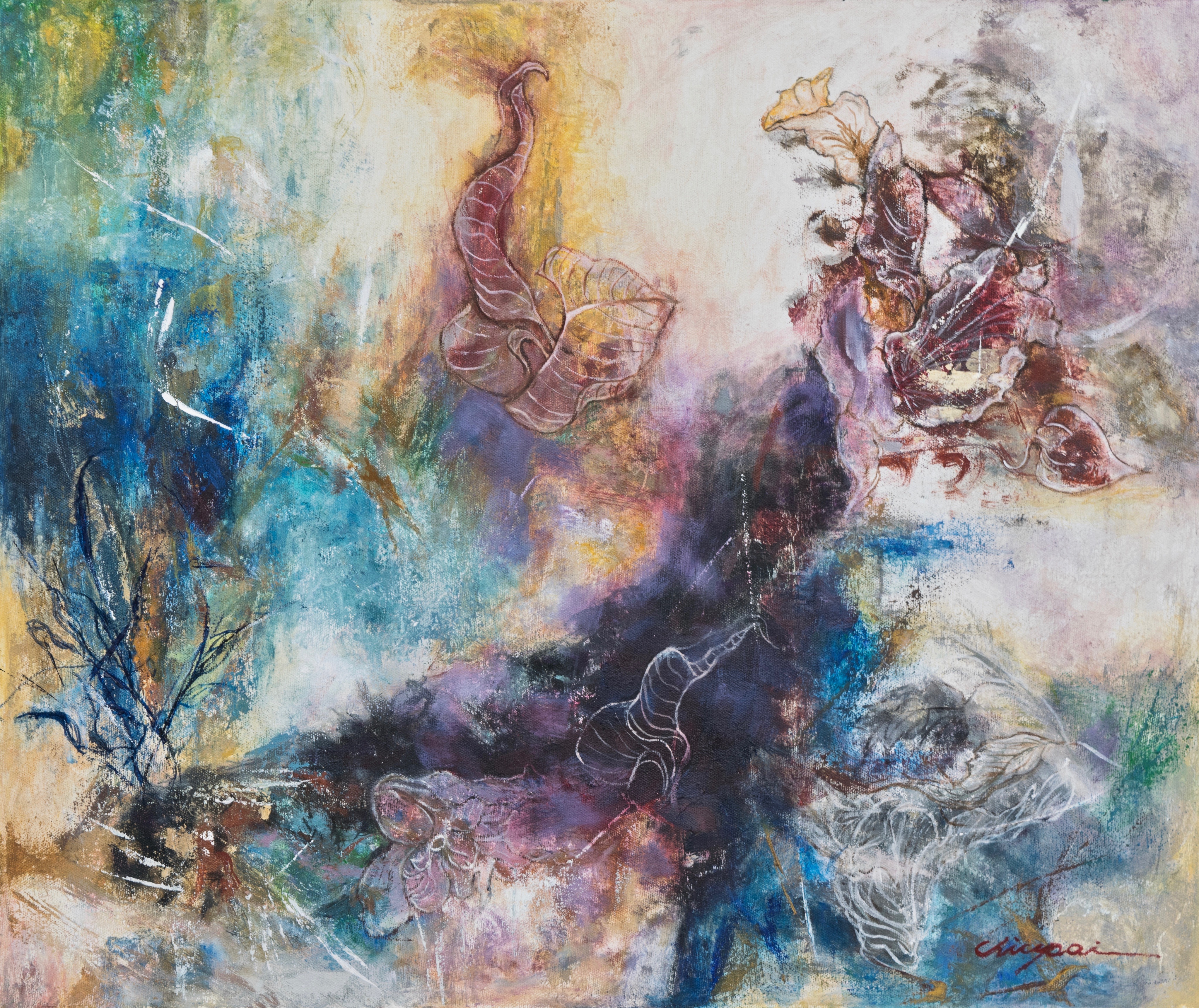 Lot 01: Chiu Pai, AFTER RAINS (2017), Oil on canvas, 20 x 24” Estimate: $1000-1500
