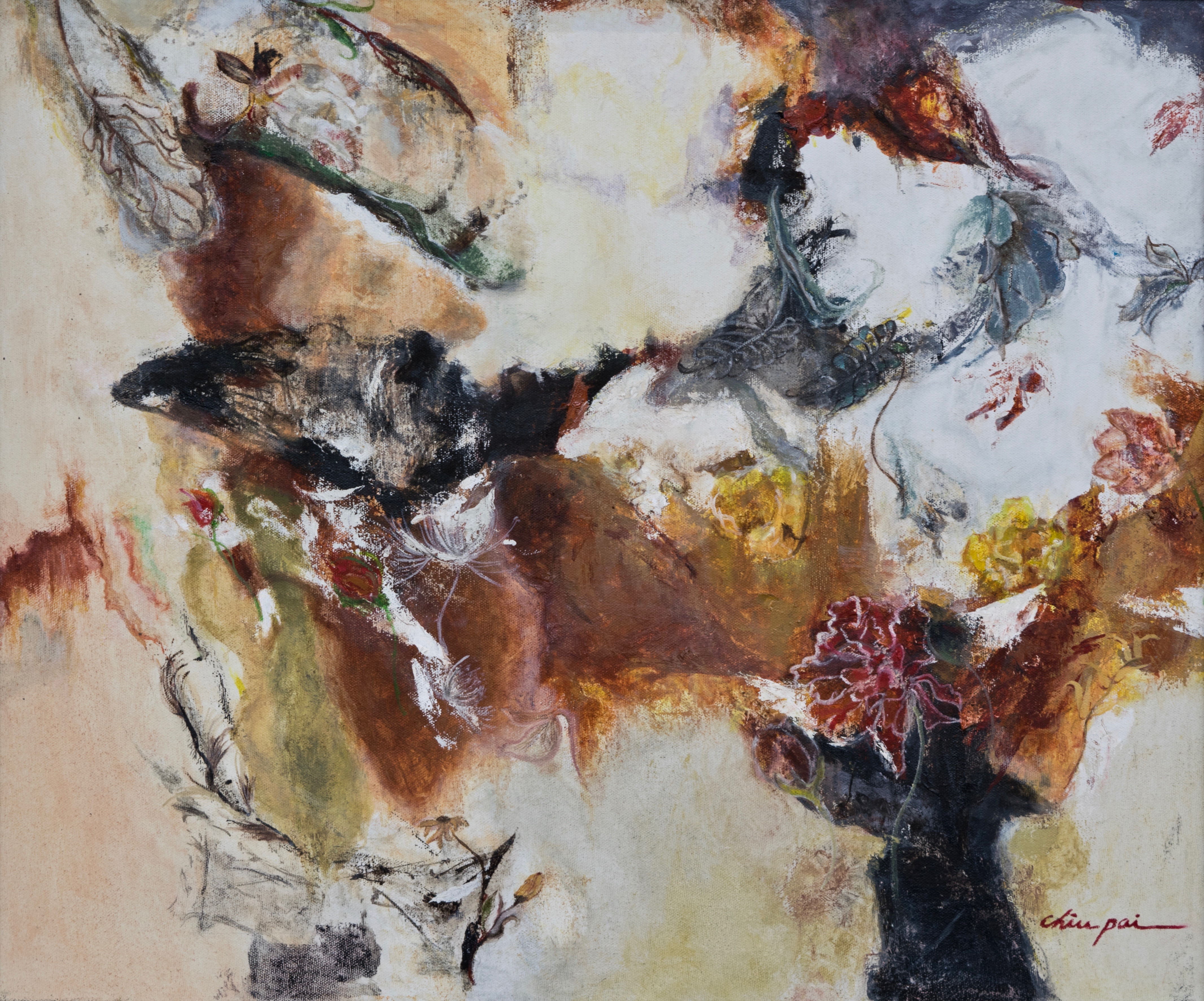 Lot 02: Chiu Pai, THE SHADOW OF THE AUTUMN (2016), Oil on canvas, 20 x 24” Estimate: $1000-1500