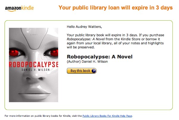 Your Public Library Loan Expires Soon... A Note from Amazon