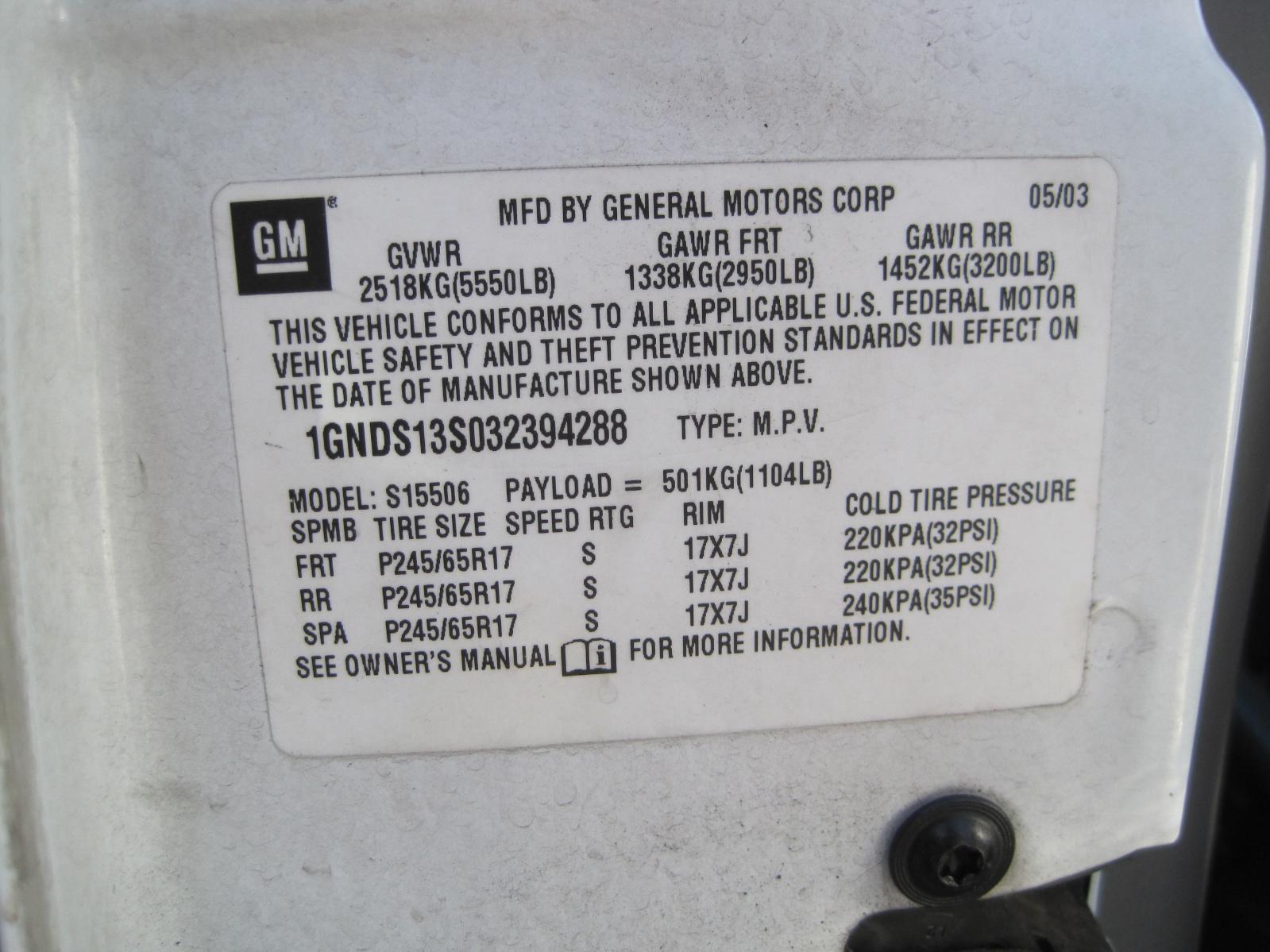 2003 Chevrolet Trailblazer LT parts | AutoGator - Sacramento, CA