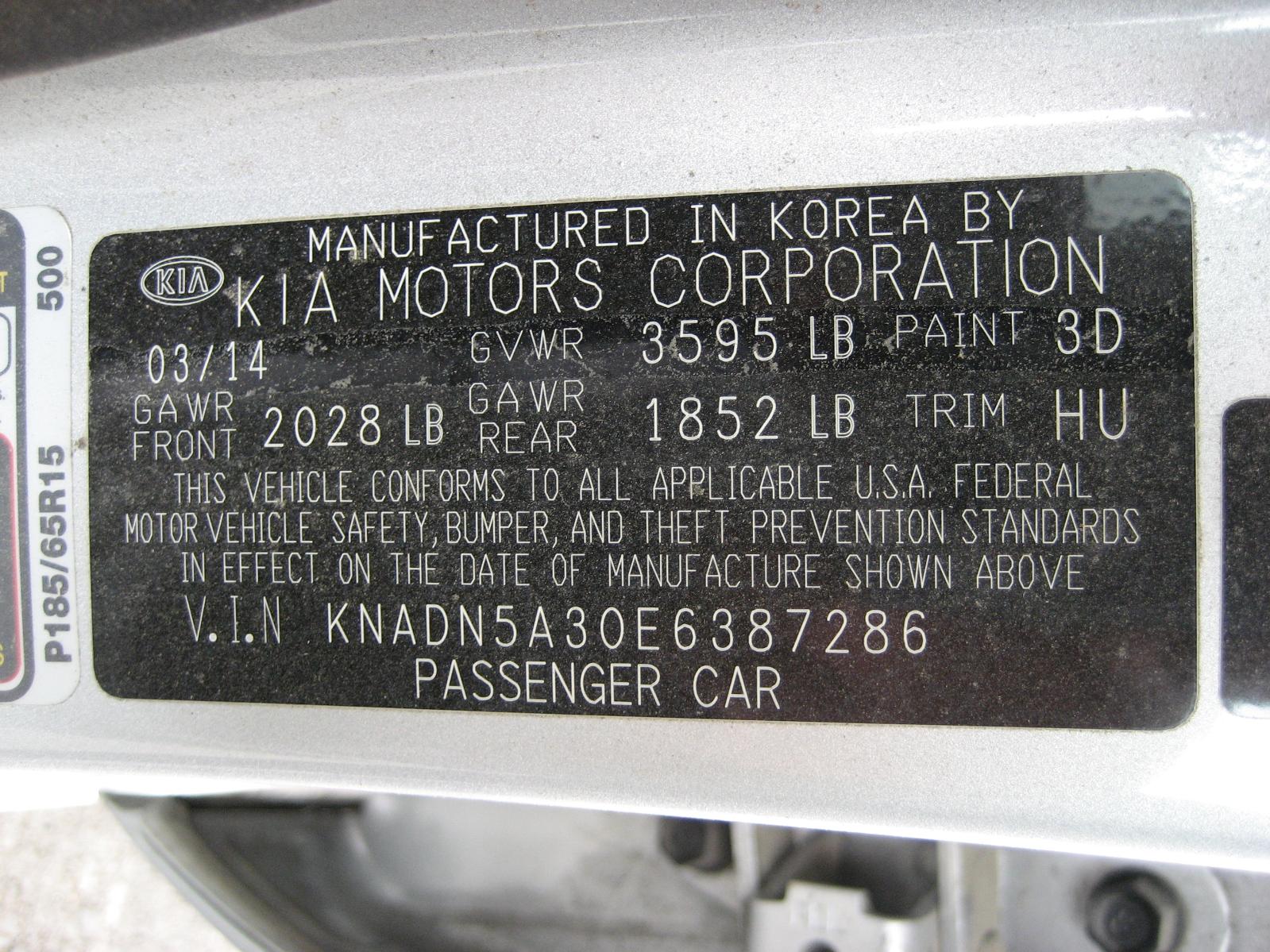 2014 Kia Rio EX parts AutoGator Sacramento, CA