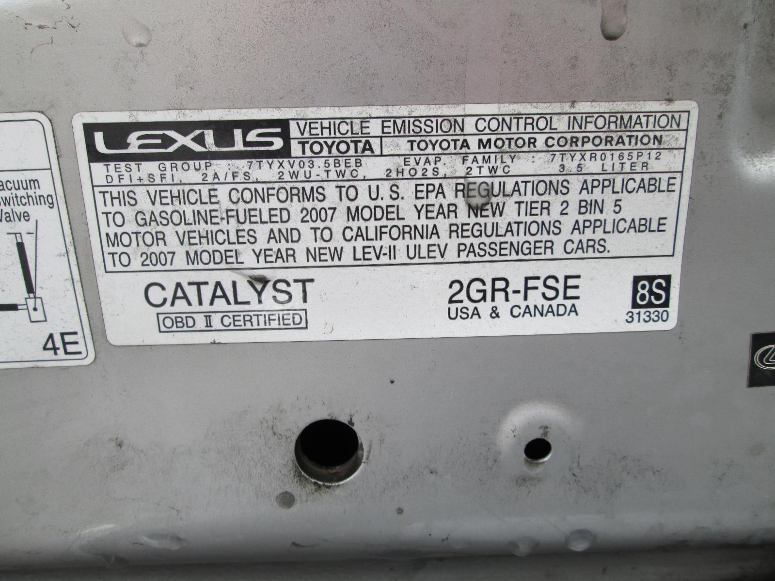 2007 Lexus GS 350 Base parts AutoGator Sacramento, CA