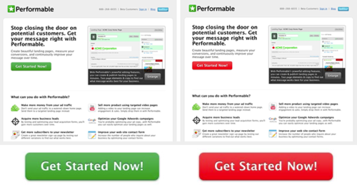 http://blog.hubspot.com/blog/tabid/6307/bid/20566/The-Button-Color-A-B-Test-Red-Beats-Green.aspx