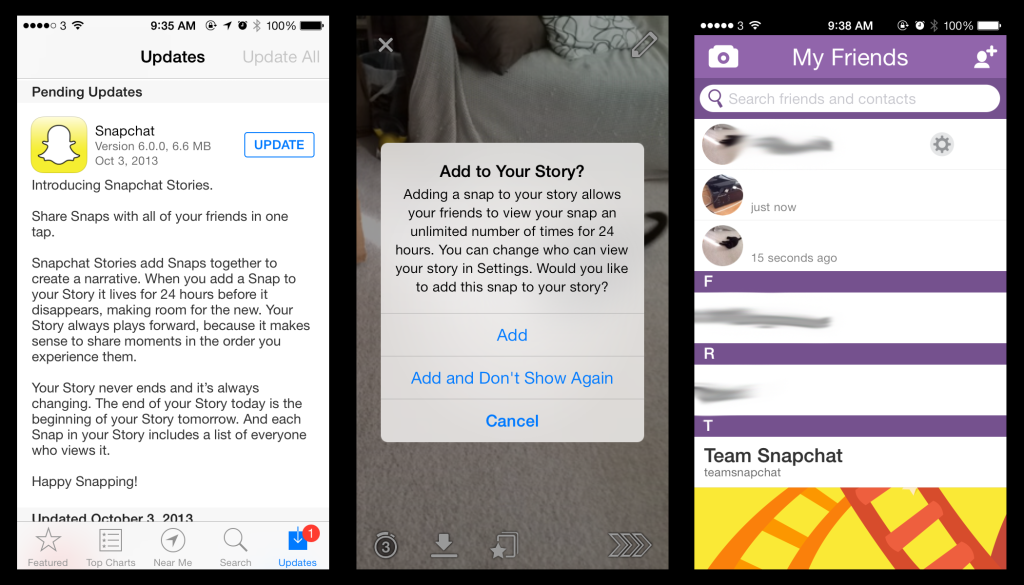 Snapchat Timeline