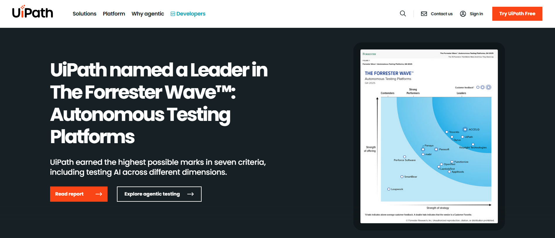 UiPath named a Leader in Autonomous Testing Platforms, showcasing why it is considered the best RPA software for enterprise AI