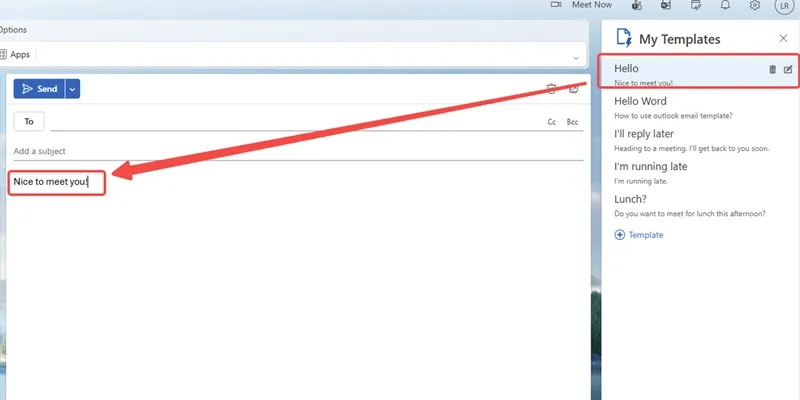 Create Outlook templates for email automation step 5