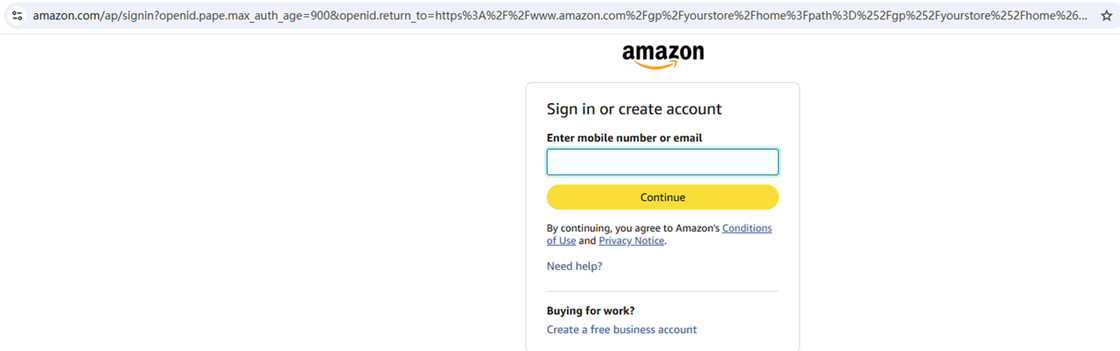 Amazon sign-in page required to authenticate before scraping prices from websites automatically.