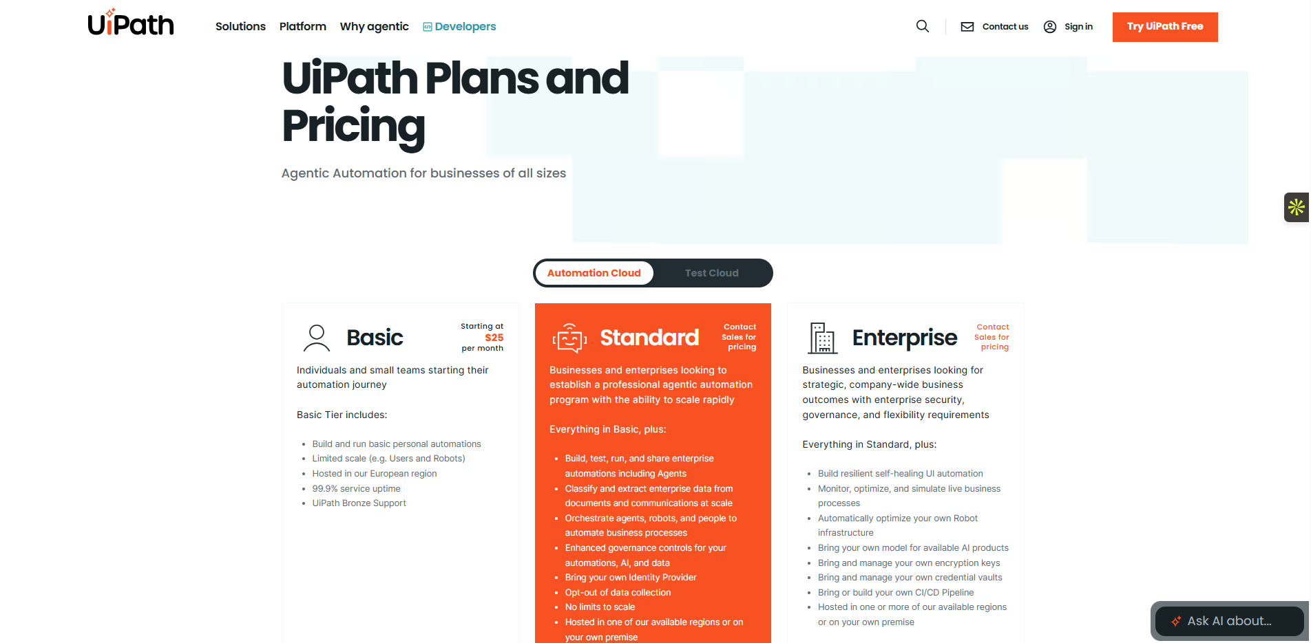 UiPath pricing models for enterprise RPA and power automate alternatives.