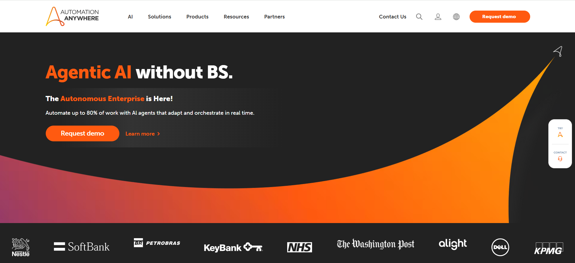 Automation Anywhere's Agentic AI for the autonomous enterprise, highlighting its position as the best RPA software for scaling work