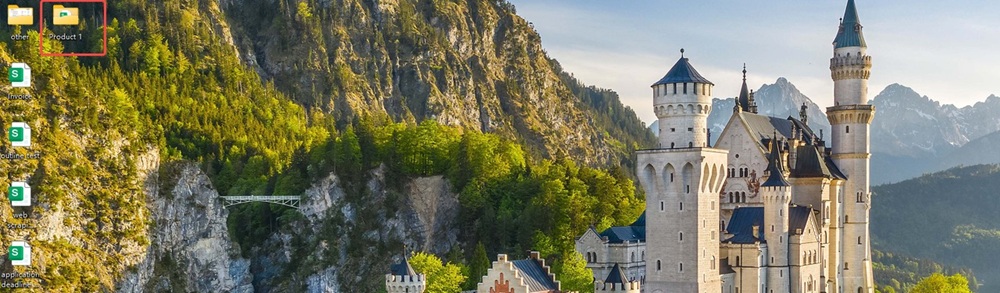 Desktop screen showing produt 1 folder for saving review data