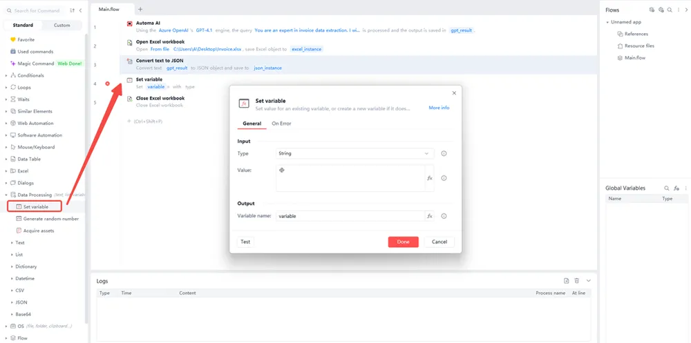 Showing the key steps for accurate text to JSON data parsing