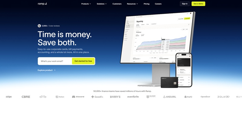 Ramp website screenshot for AP automation