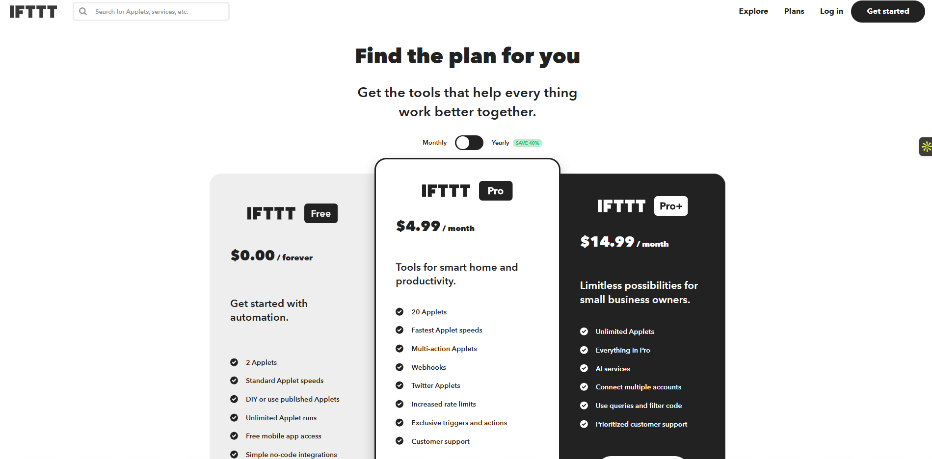 IFTTT pricing for simple connectivity and smart home power automate alternatives.