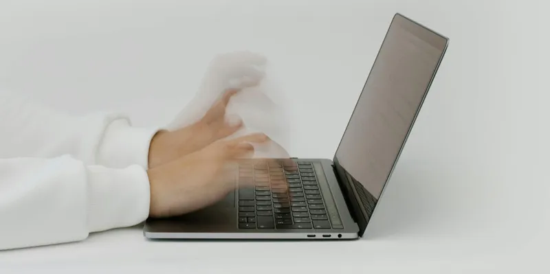 Fast typing on a laptop
