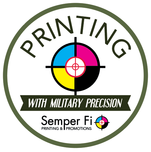 Close-up detail of a branded Semper Fi coaster