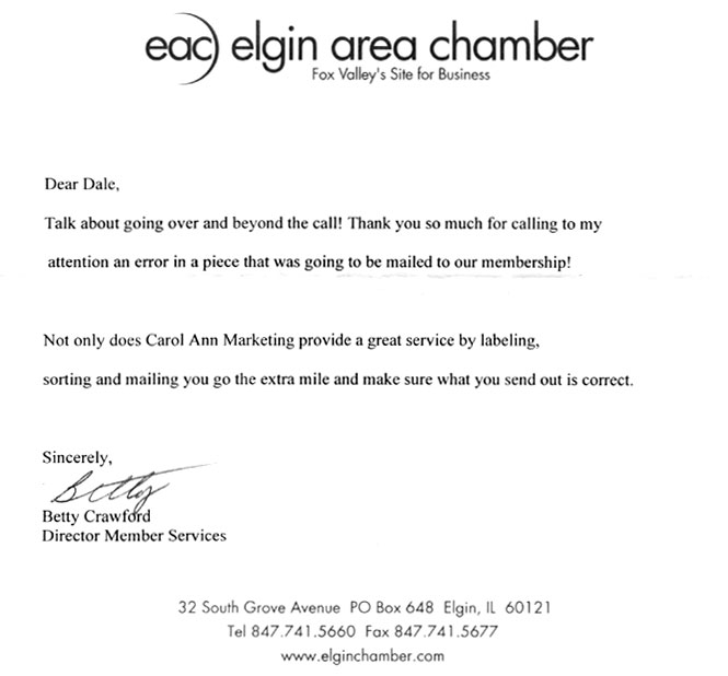 Elgin Area Chamber Testimonial