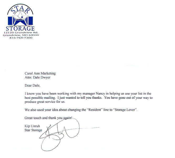 Star Storage Testimonial