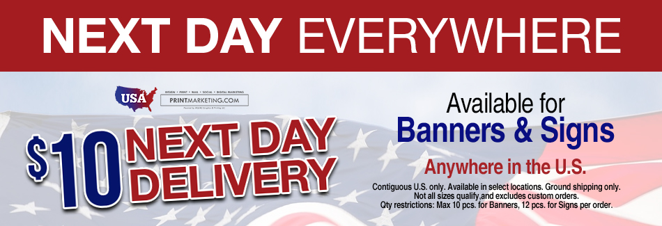 10 Next Day Delivery for Banners and Signs