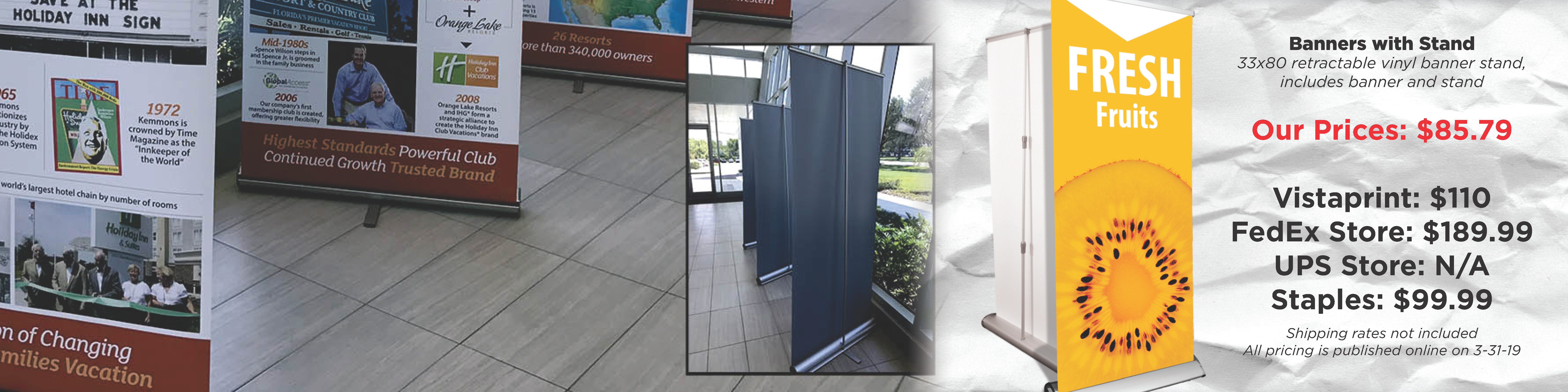 Banner with Stand Price Compare