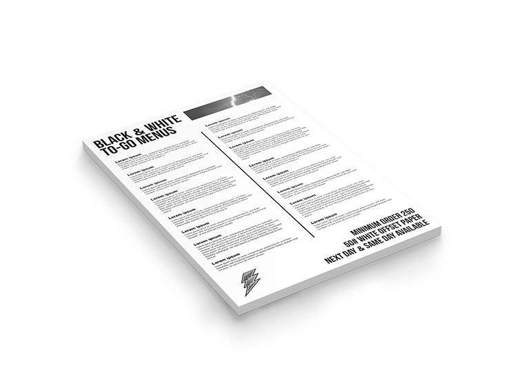 B&W To-Go Menus