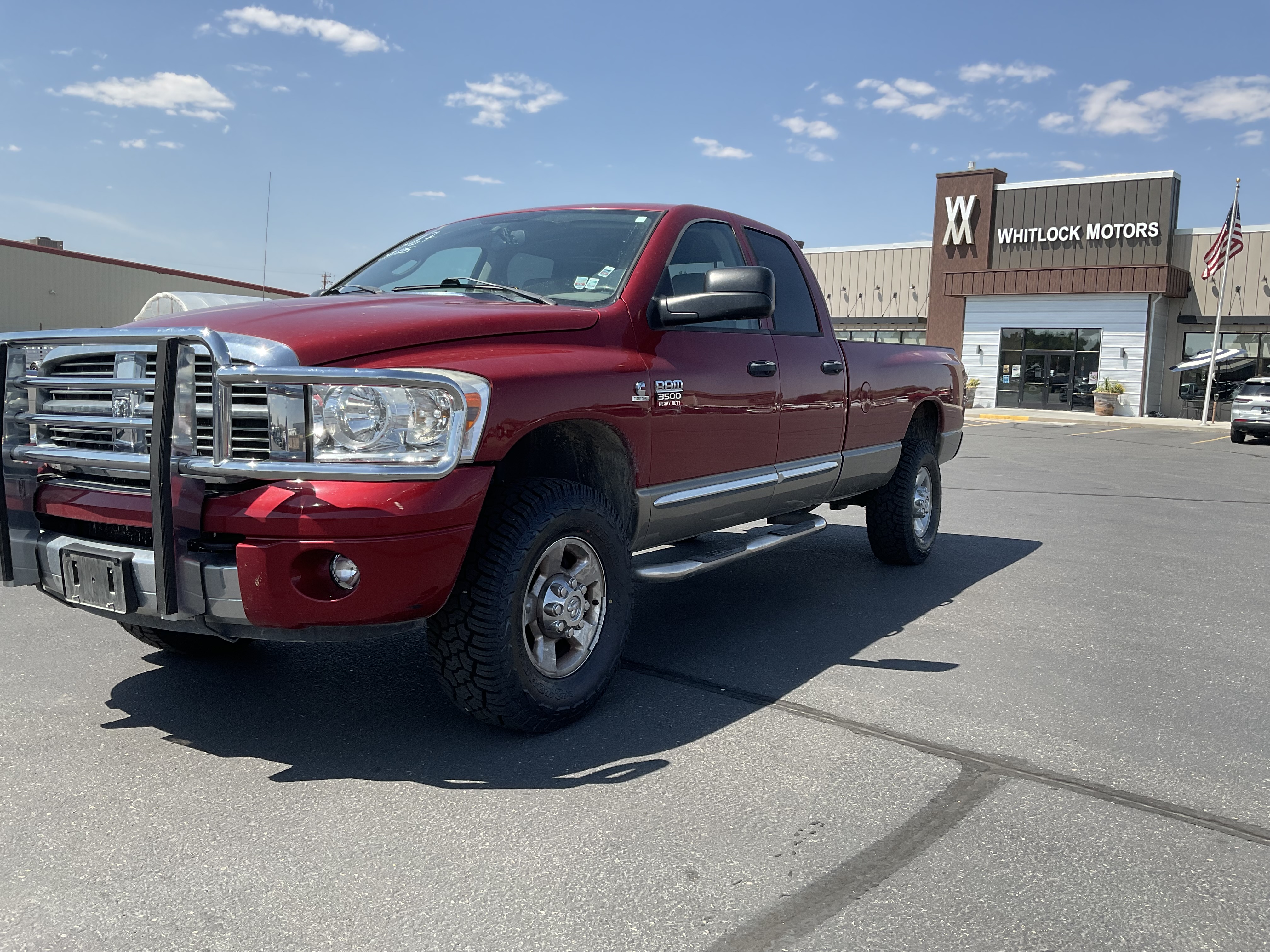 BRIGHT RED 2008 Dodge RAM 3500 Pickup Truck Four-Wheel Drive Automatic