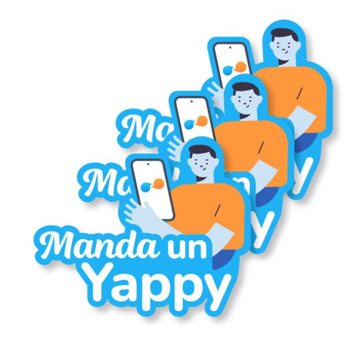 Prueba - 3 Stickers "Manda un Yappy" con personaje - Vista 1