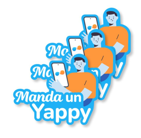 Prueba - 3 Stickers "Manda un Yappy" con personaje