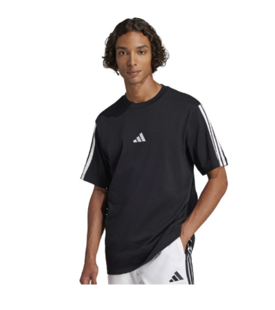 Remera Adidas Essentials 3 Stripes Hombre Moda Negro