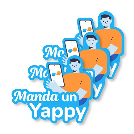 3 Stickers Manda un Yappy con personaje
