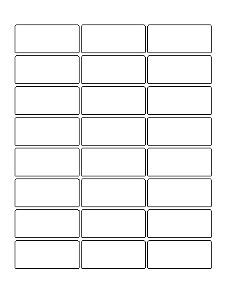 Template for Avery Presta® T00-3CW rectangle Labels 1.125" x 2.5 ...